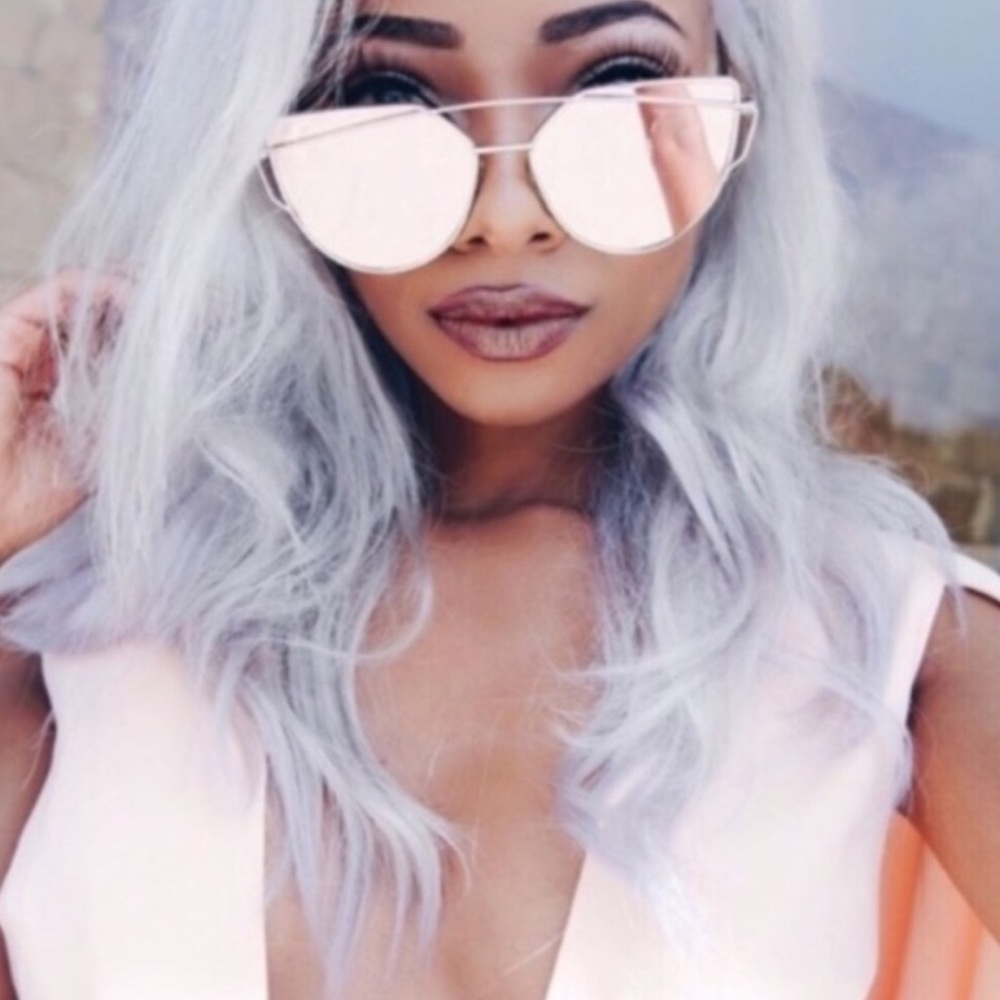 Cat Eye Vintage Reflective Sunglasses - Picture 2 of 8